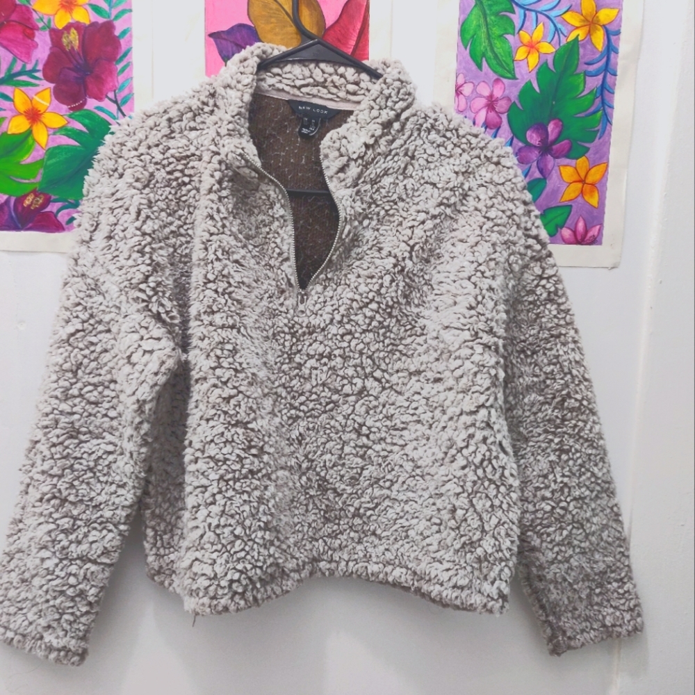 New look Gray Sherpa Sweater